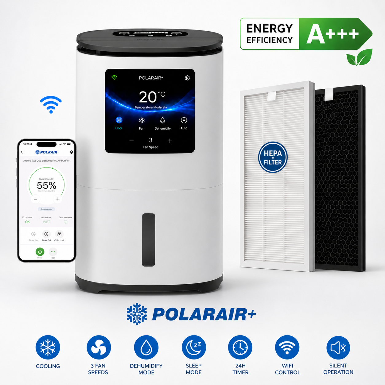 PolarAir – Mobiles Klimagerät 18.000 BTU | Kühlen & Heizenno