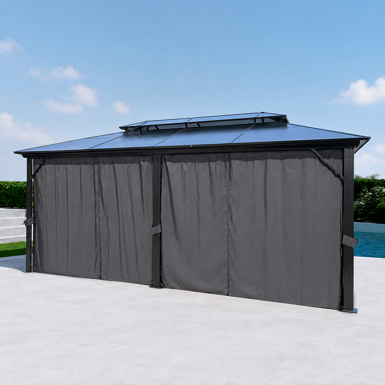 Gazebo – Pavillon aus Edelstahl mit doppelter Dachbelüftung | 12' x 16'