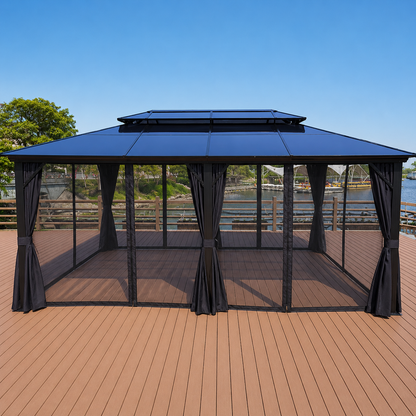 Gazebo – Pavillon aus Edelstahl mit doppelter Dachbelüftung | 12' x 16'