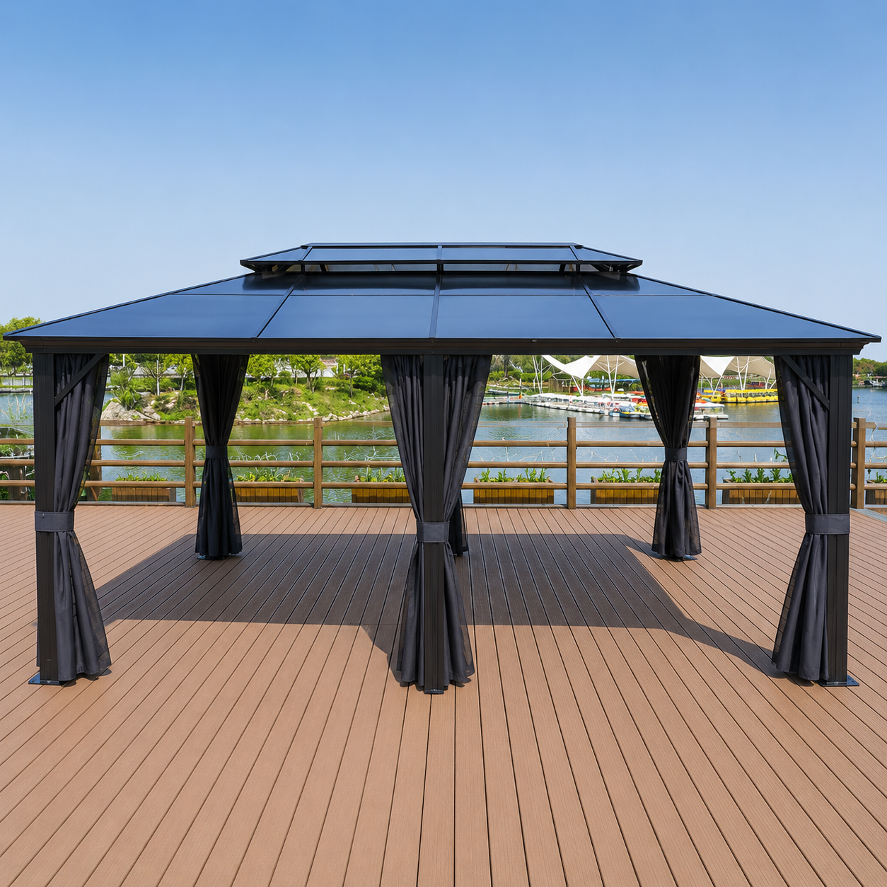 Gazebo – Pavillon aus Edelstahl mit doppelter Dachbelüftung | 12' x 16'