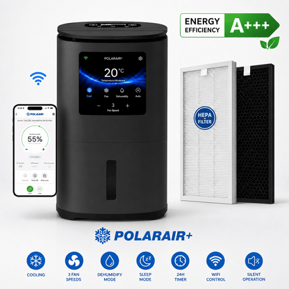 PolarAir – Mobiles Klimagerät 18.000 BTU | Kühlen & Heizenno (schwarz)