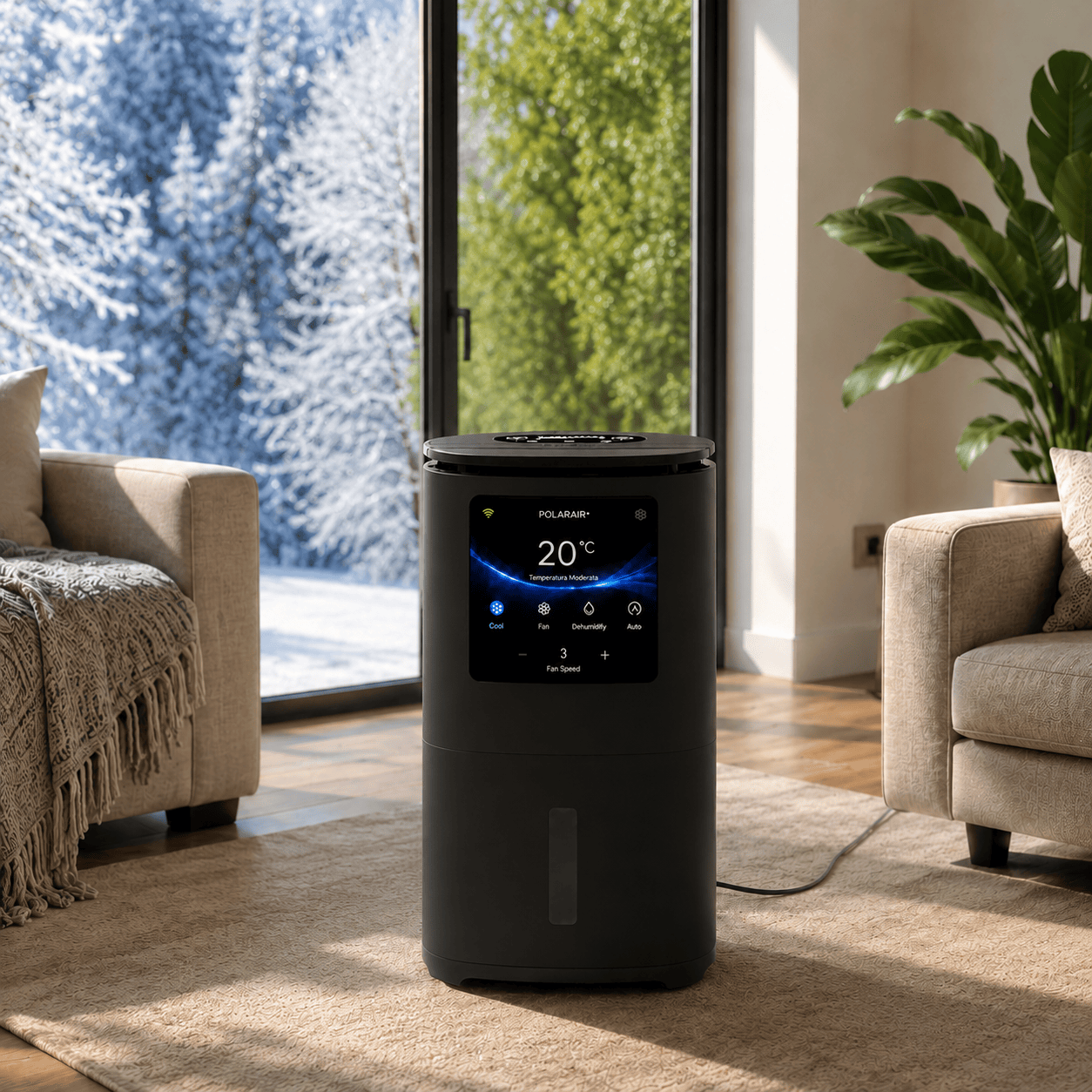 PolarAir – Mobiles Klimagerät 18.000 BTU | Kühlen & Heizenno (schwarz)