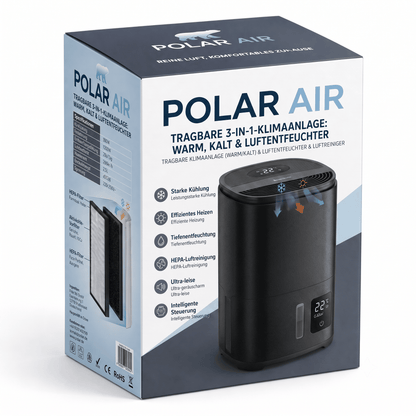 PolarAir – Mobiles Klimagerät 18.000 BTU | Kühlen & Heizenno (schwarz)