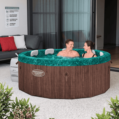 Aufblasbarer Whirlpool 7 Personen – Holzoptik, beheizt