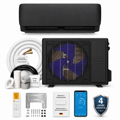 Split-Klimaanlage Inverter 2,5 Tonnen mit Wi-Fi (schwarz)