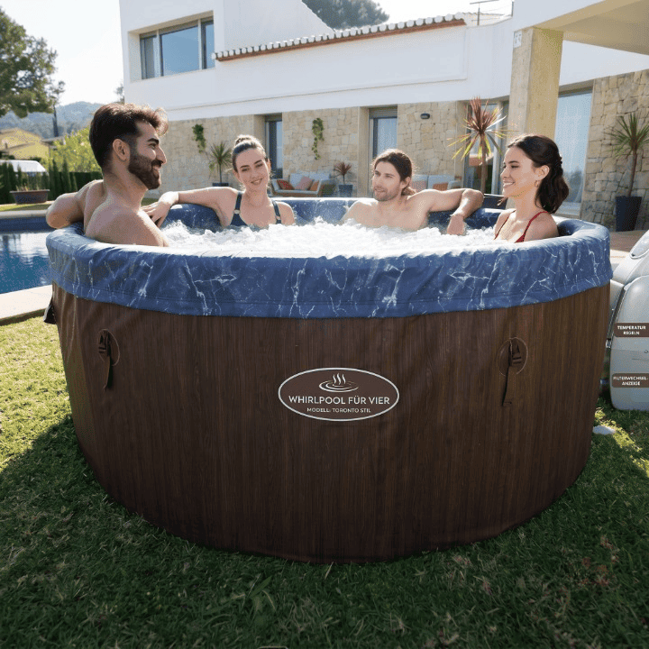 Aufblasbarer Whirlpool 7 Personen – Holzoptik, beheizt
