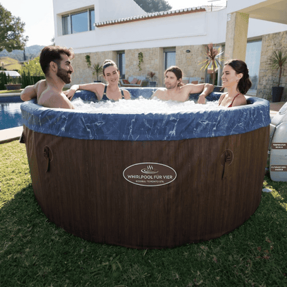 Aufblasbarer Whirlpool 7 Personen – Holzoptik, beheizt