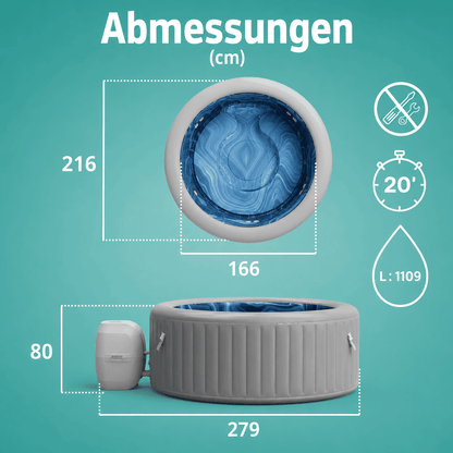 Aufblasbarer Whirlpool für 7 Personen mit Massagedüsen