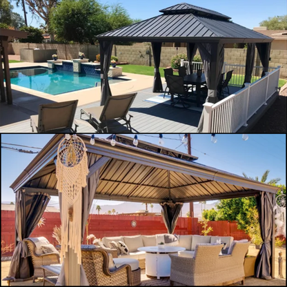 Gazebo – Pavillon aus Edelstahl mit doppelter Dachbelüftung | 12' x 16'